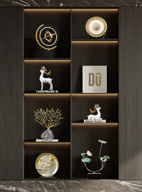 优选轻奢荷花摆件高级感客厅桌面酒柜办公室样板间装饰品乔迁开业