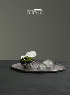 优选天青苔绿 玛瑙永生苔藓花艺青苔摆件 定制样板间酒店会所客厅