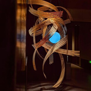 优选大型竹排竹编竹片篾条竹艺术装置花艺造景空间布置吊饰竹排青