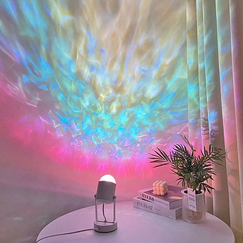 优选新款动态水波纹氛围灯水纹台灯背景灯落地装饰灯床头灯卧室灯