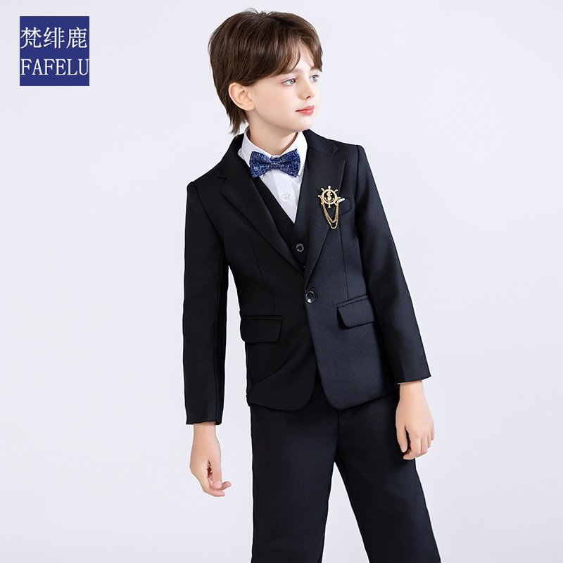 儿童西装套装2025新款男童西服主持人休闲韩风时髦正装小男生礼服