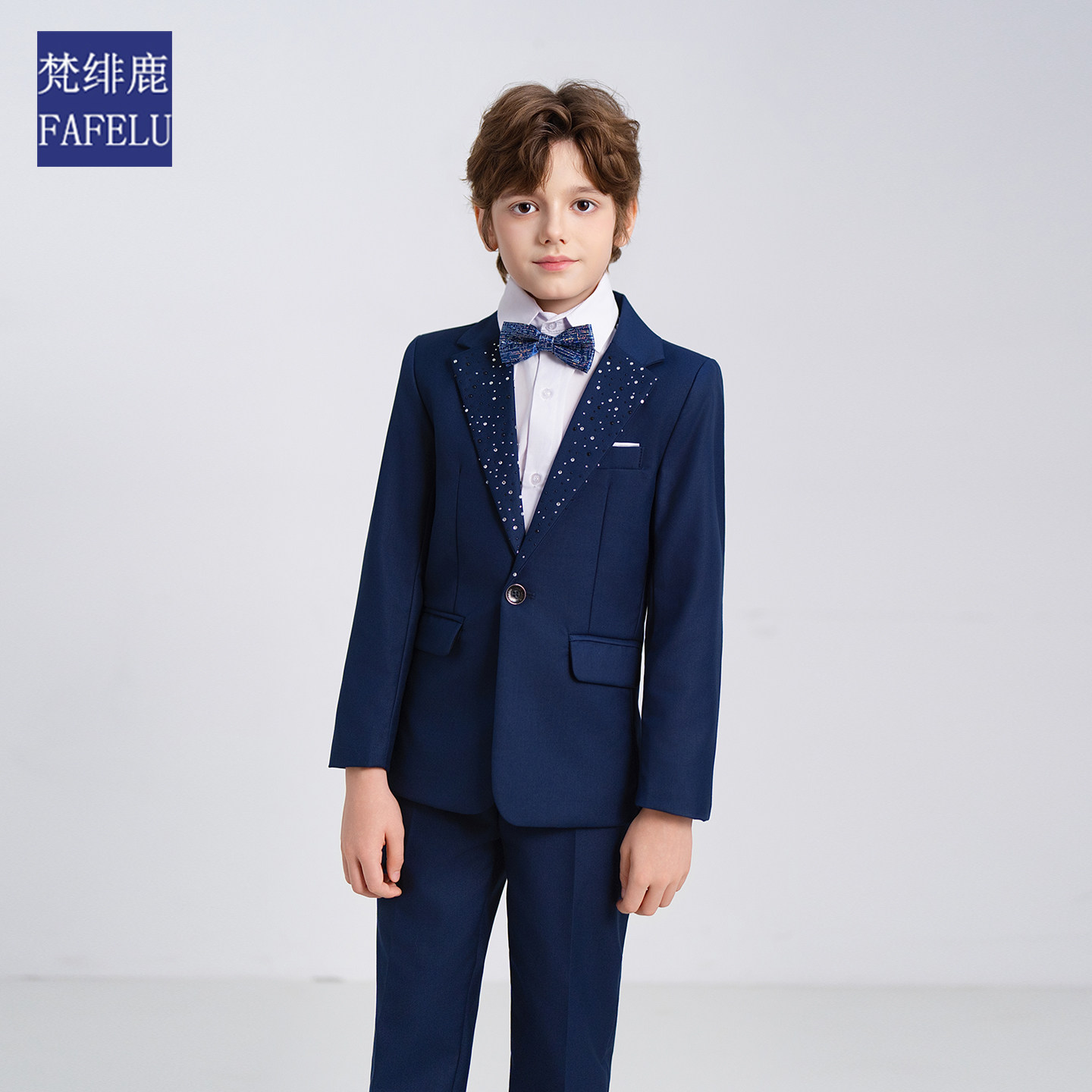 高级男童西装套装花童法式帅气休闲英伦风钢琴演奏主持人儿童西服