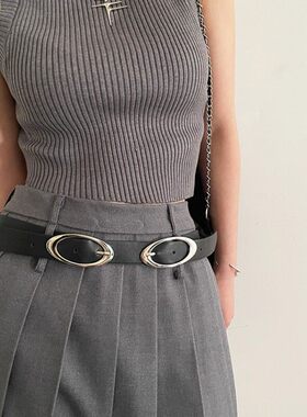 2026新款配连衣裙腰带女夏季黑色针扣显瘦百搭收腰皮带女裤带装饰