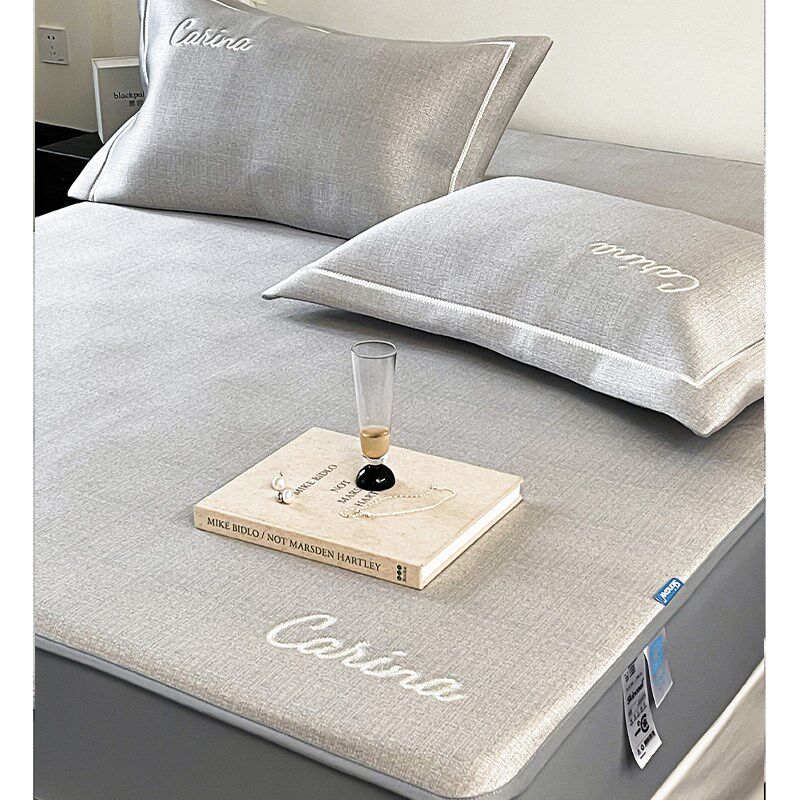 优选春夏A类抗菌凉感席三件套冰丝凉席床单款软床席家用夏季床笠