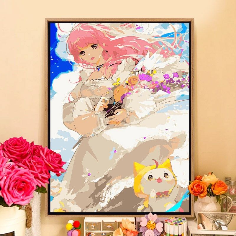 优选卡通闪耀暖暖diy数字油画手绘丙烯填色心理减压打发时间手工,家居饰品,DIY/数字油画,淘宝优惠券,粉丝福利购,淘宝优惠卷