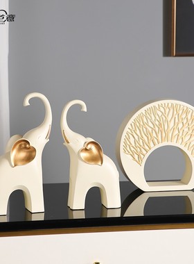 优选创意招财大象摆件现代轻奢客厅电视柜酒柜家居装饰品乔迁新居