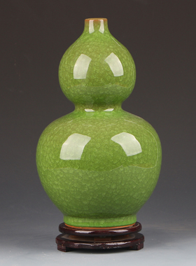 优选招财绿色葫芦摆件陶瓷家居客厅玄关酒柜风水镇宅装饰品办公室