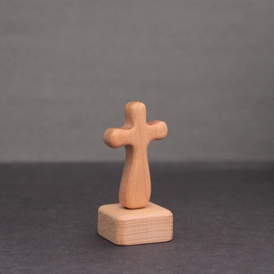 优选赞美系列榉木摆件/手持手握十字架 实木十字架摆件工艺品