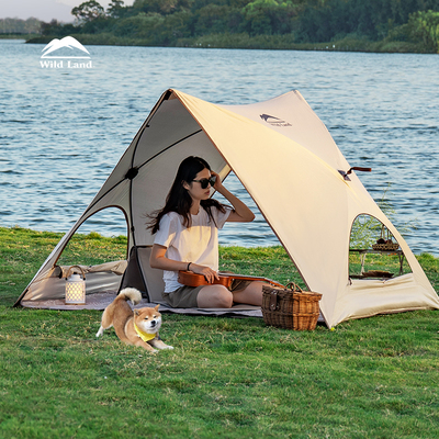 优选秋野地帐篷户外便携式折叠涂银全自动露营装备儿童公园野餐防