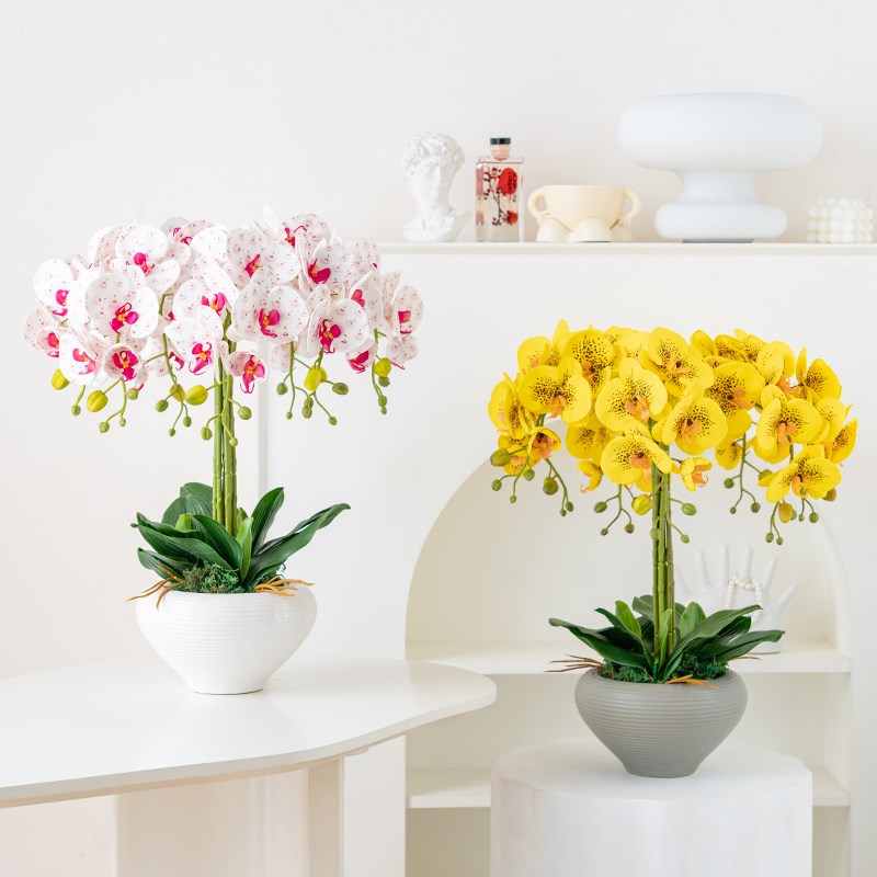 优选蝴蝶兰仿真花假花摆设插花装饰花摆件花艺客厅餐桌花摆花塑料