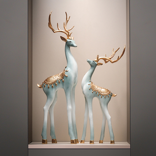 优选鹿摆件壁龛客厅玄关酒柜电视柜瘦细长落地装饰摆件大号艺术品