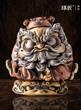 优选琢匠悟道系列钟馗摆件国风防小人办公室桌面装饰品镇宅铜手把