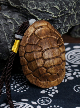 优选四川小叶桢楠金丝楠木实木雕刻富甲天下龟甲摆件乌龟壳手把件