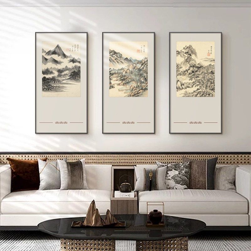 优选静心山水情茶室客厅饭厅装饰画 画墙面入户走廊玄关山水新中,家居饰品,现代装饰画,淘宝优惠券,粉丝福利购,淘宝优惠卷