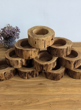 优选北方老榆木烟灰缸实木装饰摆件饰品家用客厅创意复古茶桌简约