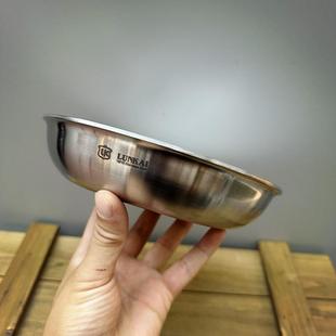 碟子 可直接加热 304不锈钢盘子加厚圆盘家用碟子菜盘小食餐盘