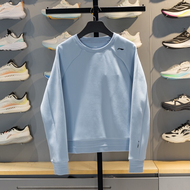 李宁女子运动卫衣2026春季新款健身系列圆领针织无帽上衣AWDW340