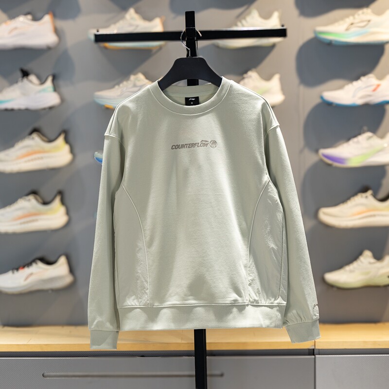 李宁CF溯卫衣女2026新款户外运动服防泼水圆领套头衫上衣AWDW172