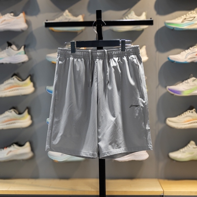 李宁男子运动休闲速干运动短裤