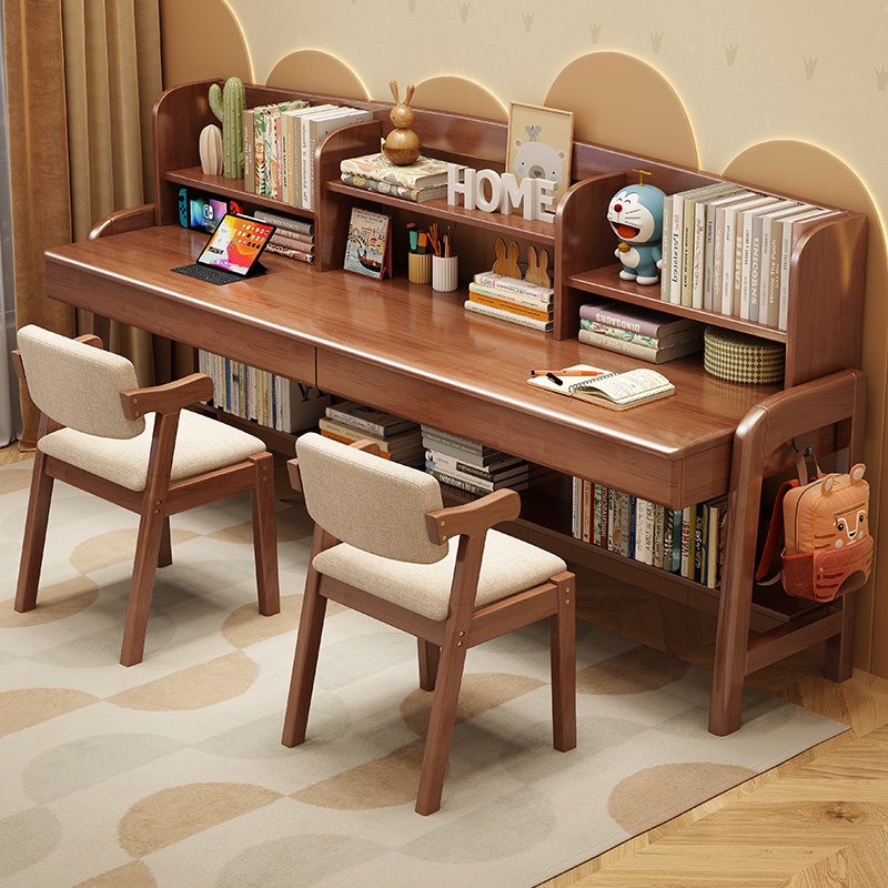 实木儿童书桌家用简约双人