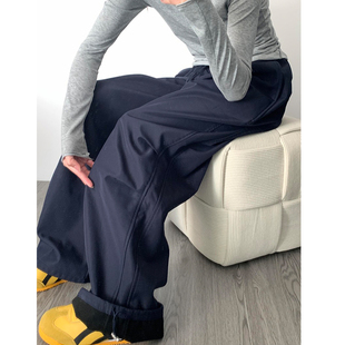 酷飒风刺绣工装裤女春秋季2026年新款百搭日常小个子冲锋阔腿裤子