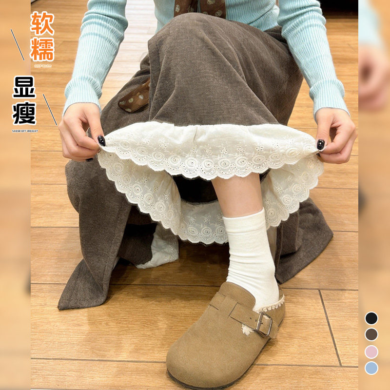 蕾丝花边裙裤女秋冬季2026新款设计感拼接毛呢韩系休闲梧桐阔腿裤,女装/女士精品,休闲裤,淘宝优惠券,粉丝福利购,淘宝优惠卷