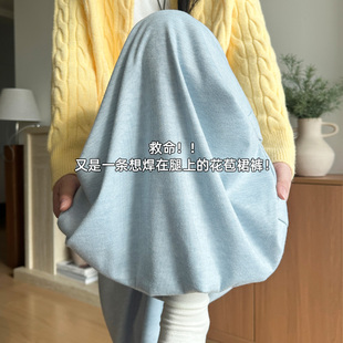 加绒加厚糯米花苞裙裤 女2025秋冬新休闲高腰小个子百搭宽松阔腿裤