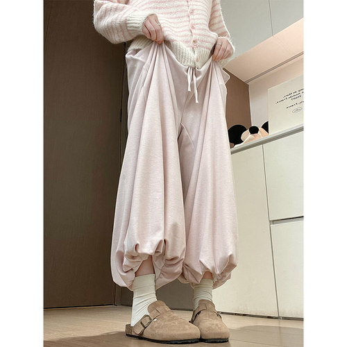 慵懒风糯米花苞裙裤女2025秋冬