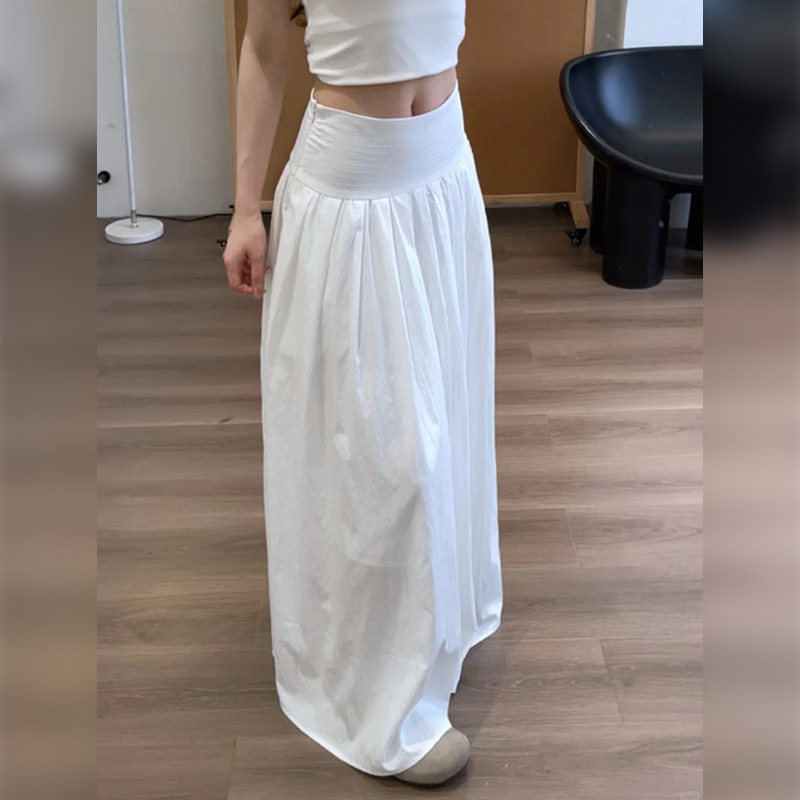 白色半身长裙轻奢高级感垂感女夏