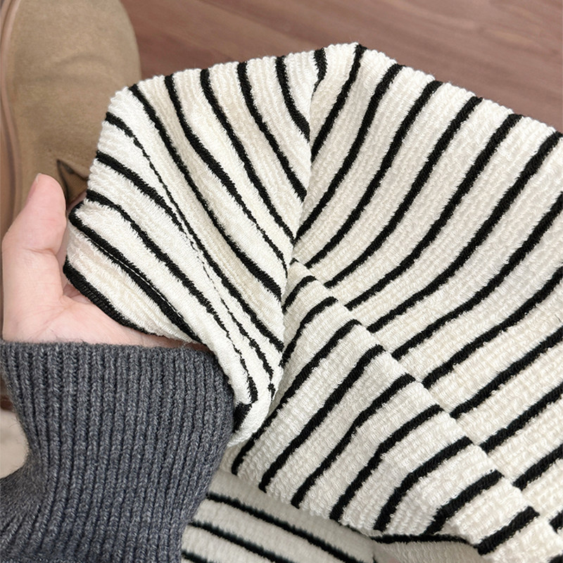 条纹加绒阔腿裤慵懒女秋冬2026年新款百搭松弛宽松休闲糯米直筒裤,女装/女士精品,休闲裤,淘宝优惠券,粉丝福利购,淘宝优惠卷