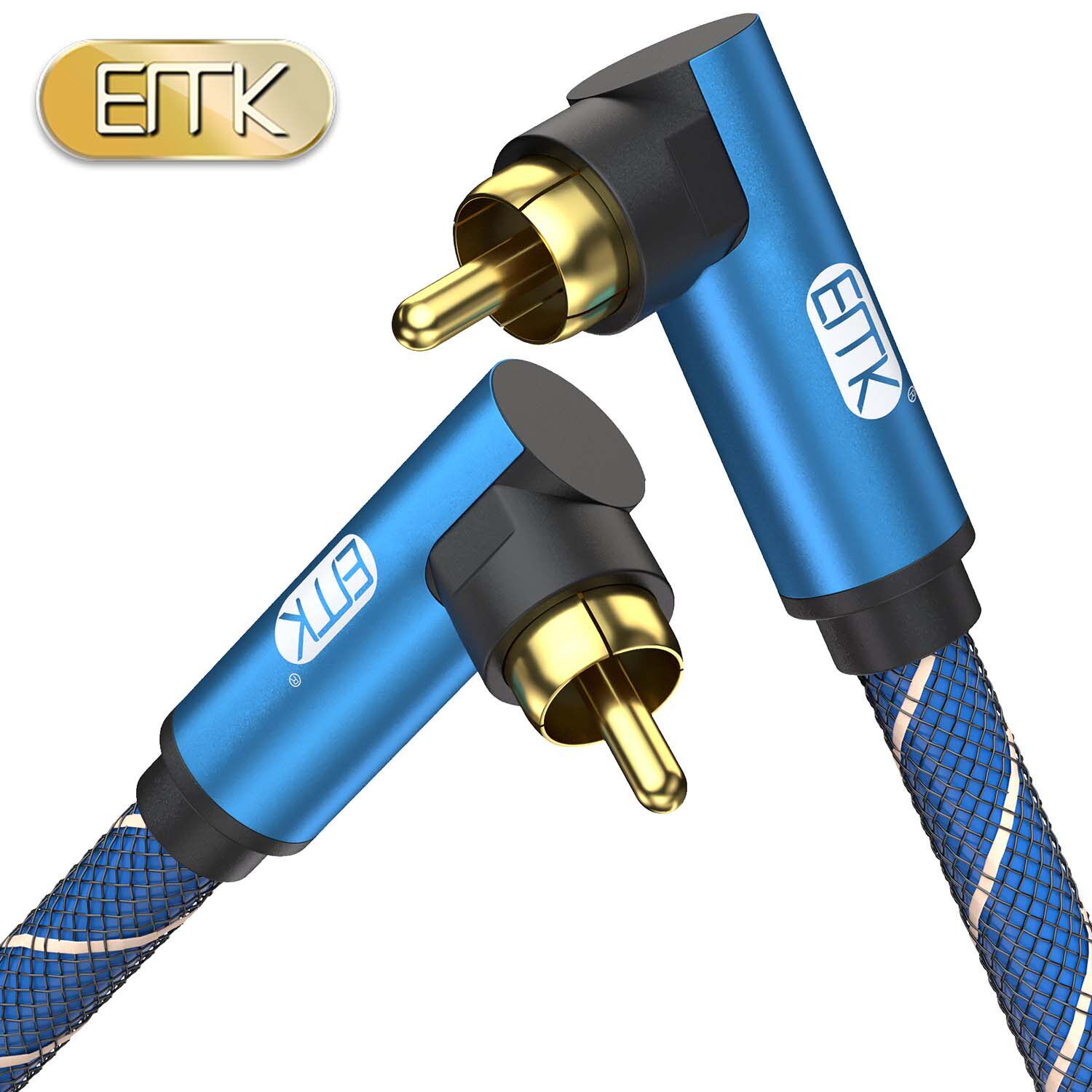 EMK 数字同轴音频线弯头coaxial连接线电视SPDIF5.1声道RCA莲花线