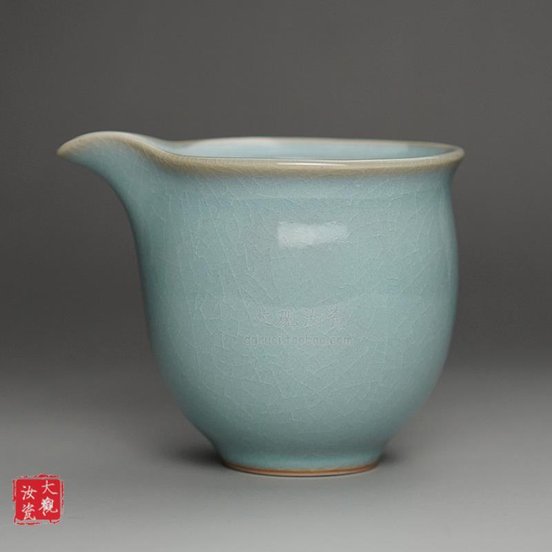 汝州原产地大观汝瓷茶具 手抓 罗汉公道杯一级品朱家汝窑玛瑙入釉