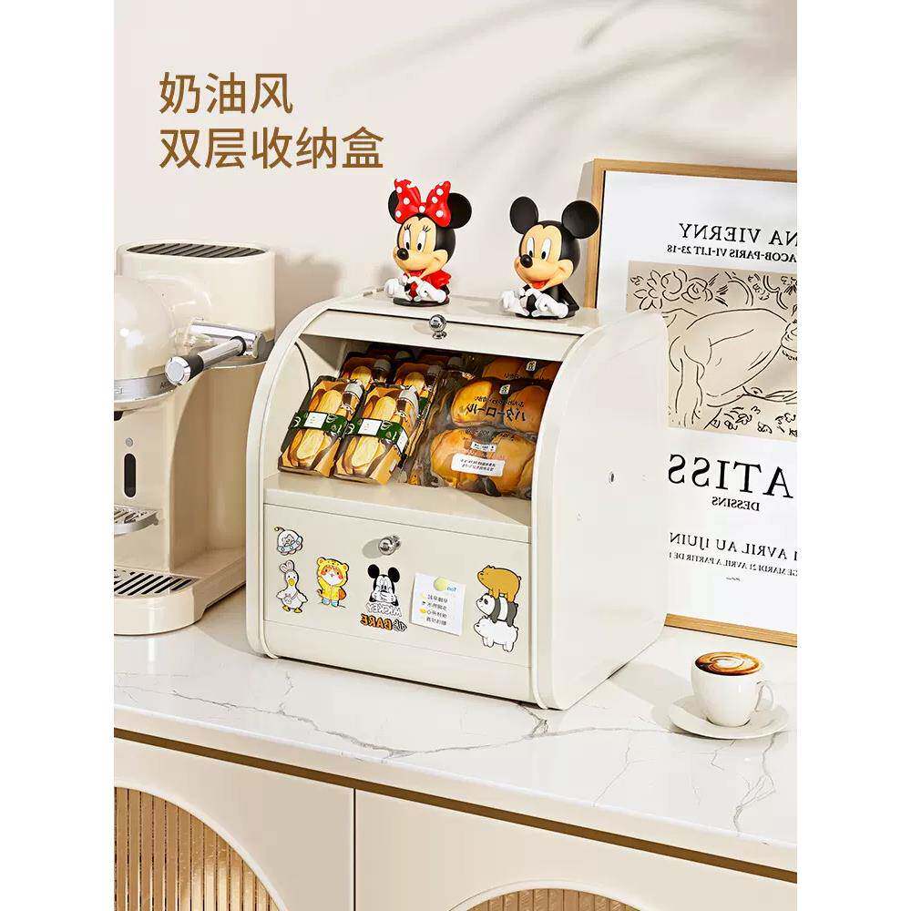 玄关收纳箱家用零食杂物门口桌面整理盒铁艺防尘收纳盒大容量储物