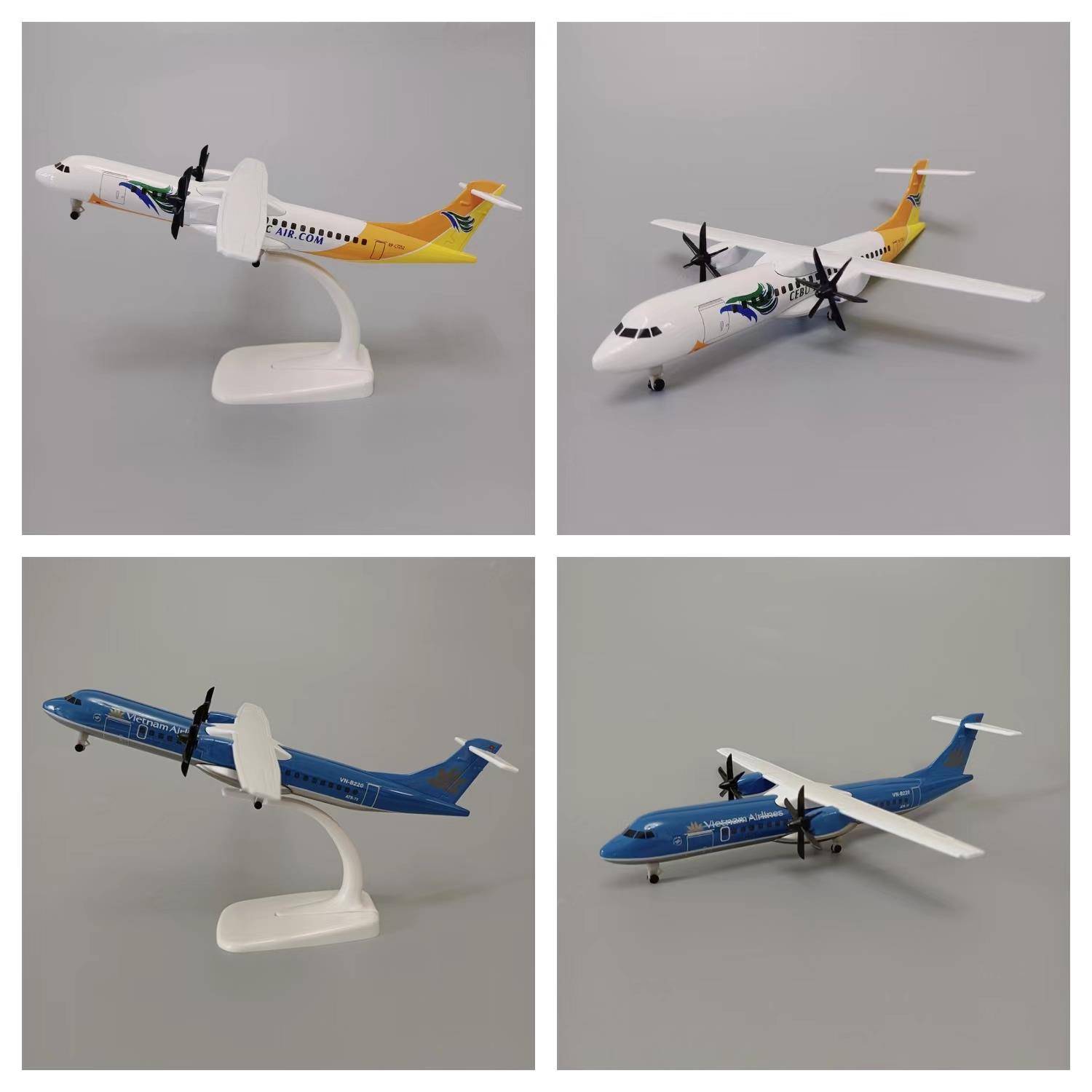 带轮子/螺旋桨新越南航空ATR/菲律宾西部ATR合金仿真飞机模型20cm