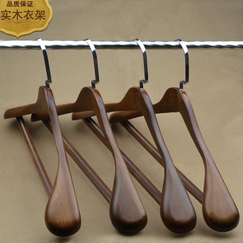 宽肩实木衣架覆古木质西服衣架子成人衣架服装店酒店防滑木头衣挂