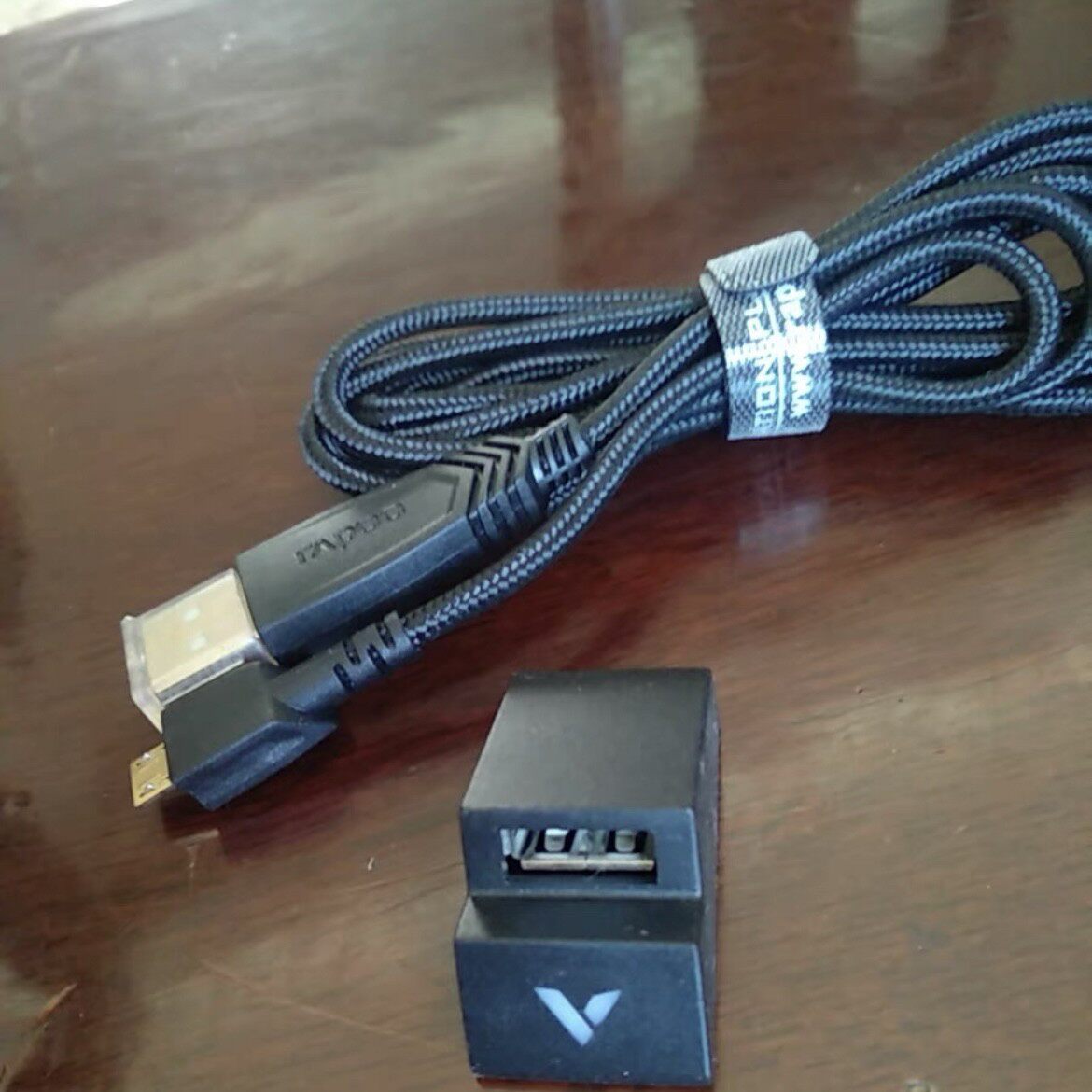 适用於雷柏VT950 VT950C VT350有线无线滑鼠充电数据线转接延长器