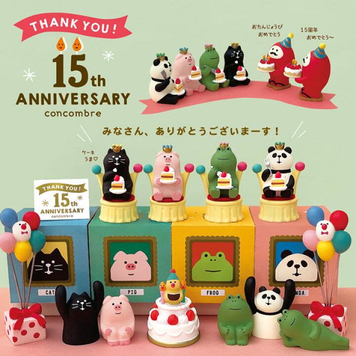 concombre15周年限定生日款日本DECOLE树脂摆件可爱迷你猫猪礼物