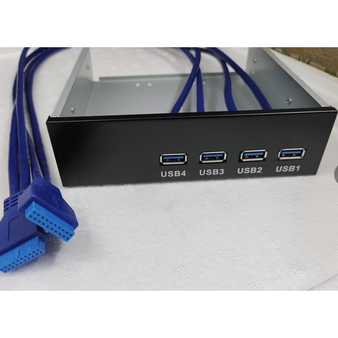 USB3.0前置面板 光驱位前置挡板4口 20/19针转usb3.0兼容USB2.0