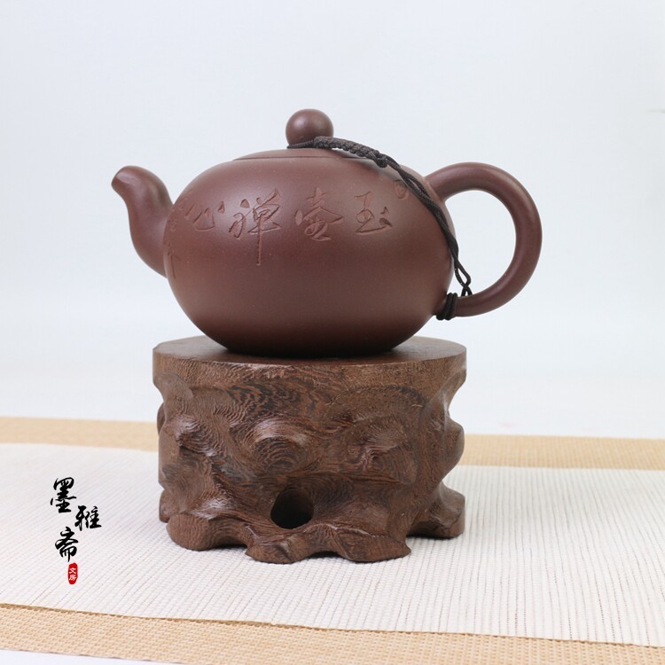 实木圆形根雕摆件底座鸡翅木木制瓷器紫砂壶茶杯玩偶石头香炉底座