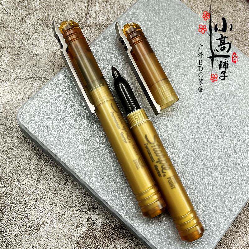 金箍棒 PEI+钛记号签字笔水笔战术防卫笔开箱工具笔 内置马克笔芯