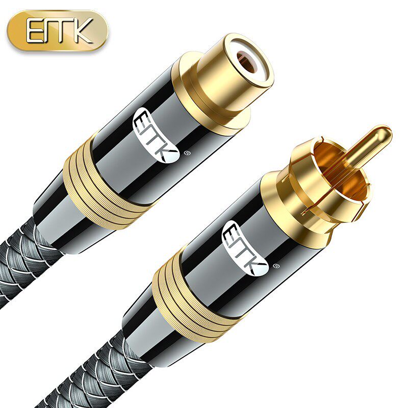 EMK 发烧级同轴音频延长线RCA莲花AV影片公对母加长线COAXIAL5.1