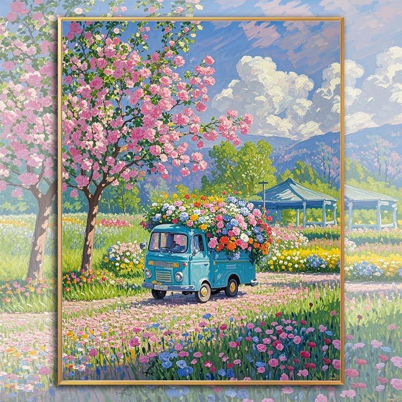 十字绣线 线绣新款治愈系卡通风景刺绣小幅5d砖石画 画手工满钻简