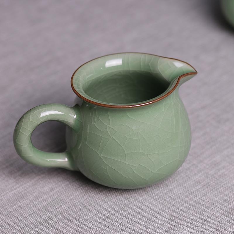 龙泉唐宫青瓷哥窑弟窑功夫茶具公道杯陶瓷分茶器茶海茶道用具茶器