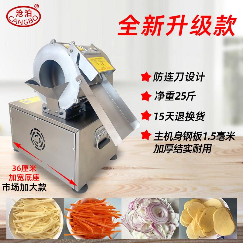 沧泊土豆切丝机商用罗卜丝土豆丝刨丝器电动切片机神器蒜片切菜机