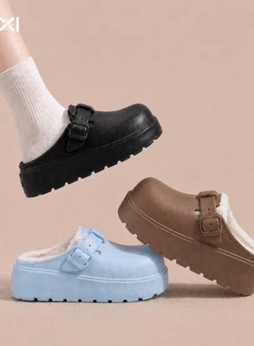 朴西2026防水防滑保暖棉拖鞋女