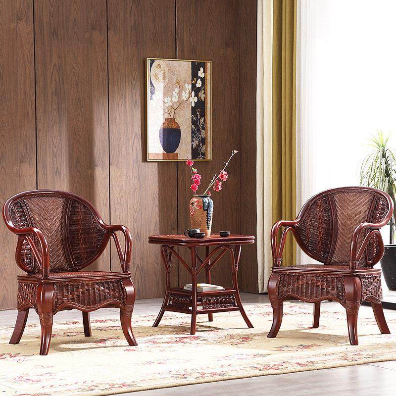 藤椅天然真藤藤编靠背椅家用阳台老人椅子休闲 滕椅办公腾椅三件,住宅家具,阳台椅,淘宝优惠券,粉丝福利购,淘宝优惠卷