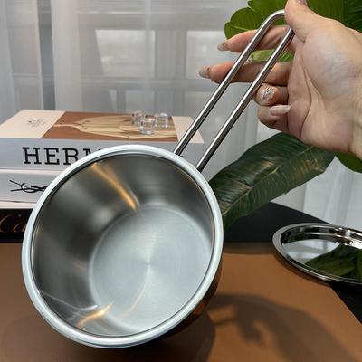 18/10不锈钢辅食锅宝宝煮面锅热牛奶家用小奶锅无涂层14cm