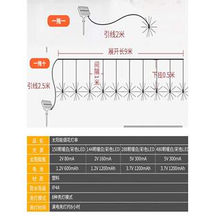led太阳能烟花挂灯户外防水庭院花园氛围装饰灯园林树木亮化彩灯
