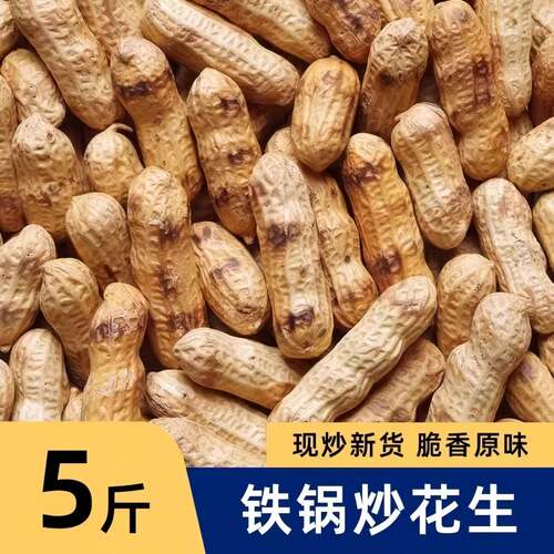农家大铁锅炒花生24年新炒熟柴火