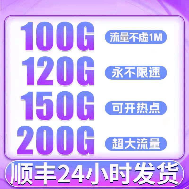 纯流量上网卡无号无通话手机网卡全国通用不限速随身WiFi物无联卡